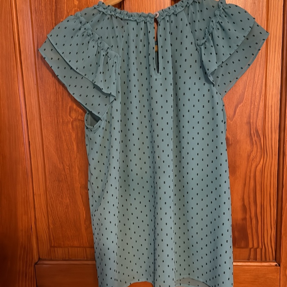LOFT Ruffle Sleeve top XS Xsmall - Picture 4 of 5